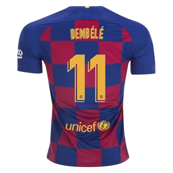Trikot Barcelona NO.11 O.Dembele Heim 2019-20 Blau Rote Fussballtrikots Günstig
